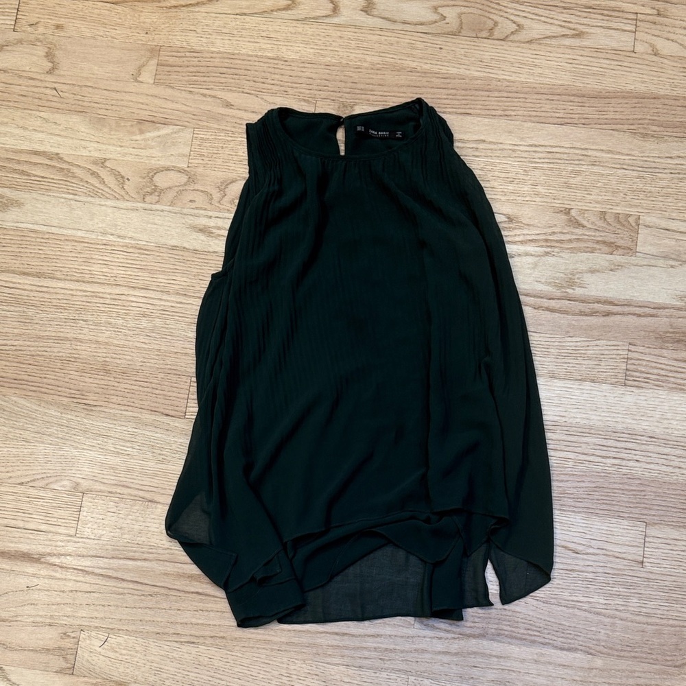 Zara Sleeveless Blouse Hunter Green